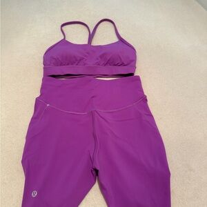 Lululemon Athletica Magenta Sports Bra and Leggings Set